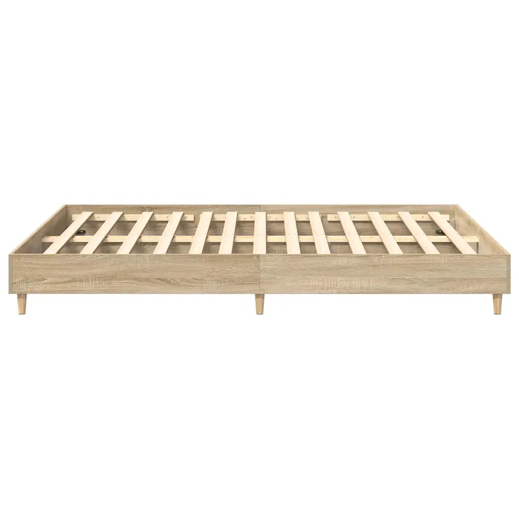 Letto matrimoniale | Letto per adulti | Giroletto senza Materasso Rovere Sonoma 140x200cm in Truciolato