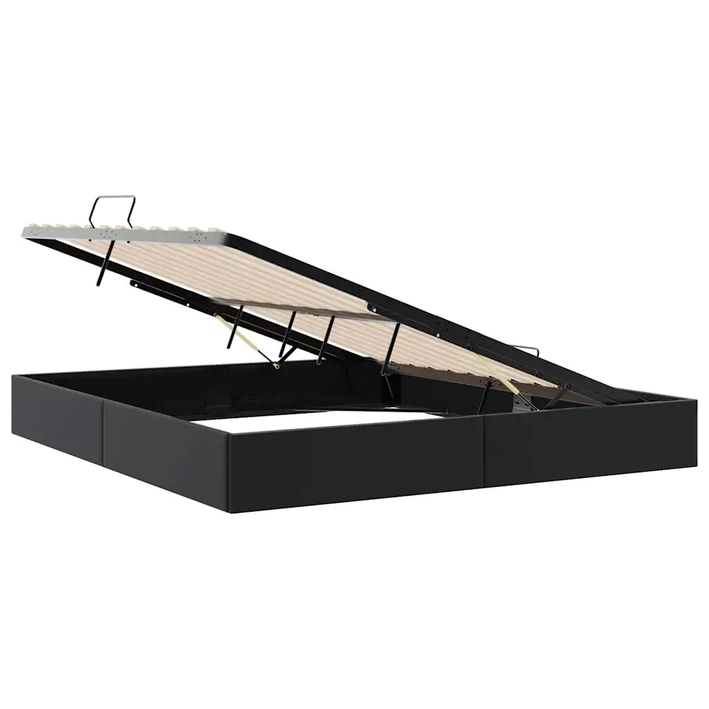 Letto con Contenitore Nero 193 x 203 cm Similpelle 3369976