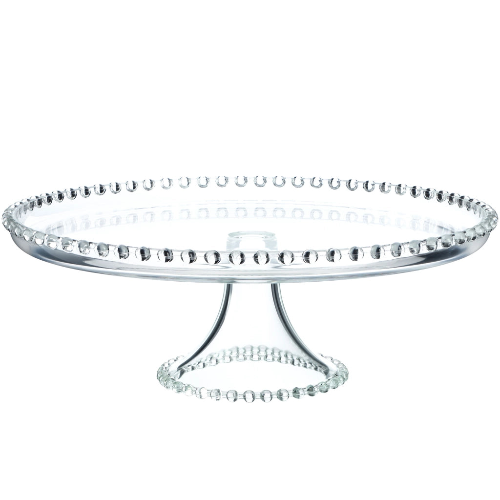 Alzata per torte KADAX, piatto da frutta in vetro con supporto, 32 cm