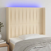 Testiera a LED-Testata con LED crema 93x16x118/128 cm in Tessuto 807521