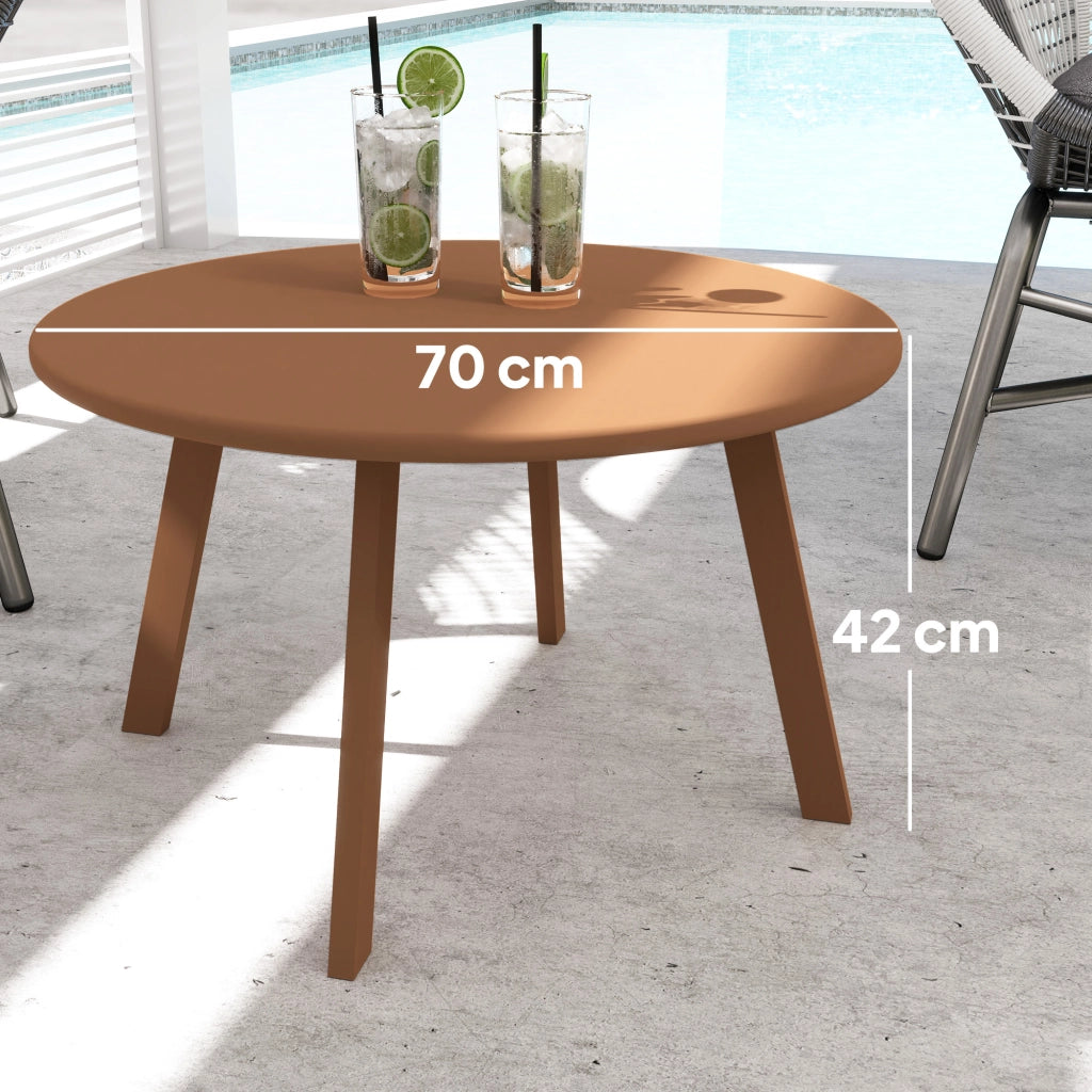 Tavolino rotondo da giardino ¨C Zephmum ¨C arancione, metallo, ?70x42 cm