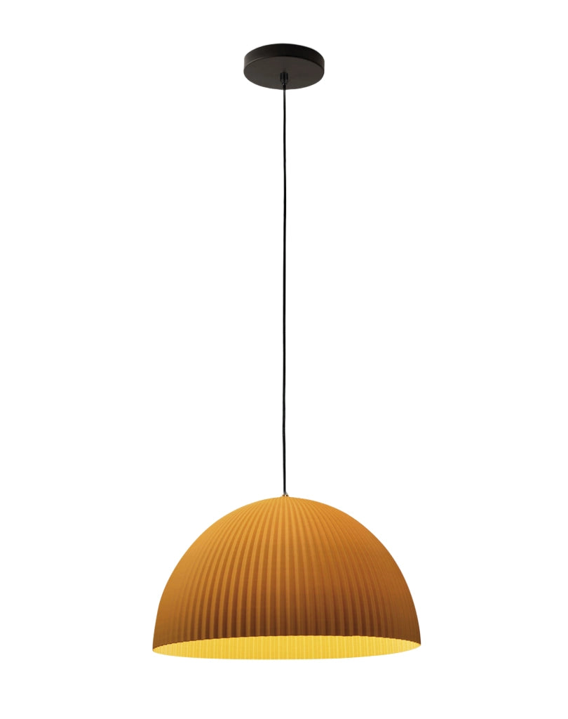 Lampada a Sospensione Carola Ø360mm E27 10W, Struttura in Metallo e Plastica Vegetale, Colore Senape, IP20, Classe 1 - Carola Design