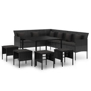 Set da pranzo da esterno in vimini di resina nera da 6 pezzi con cuscini mobili da giardino e cuscini 02_0014460