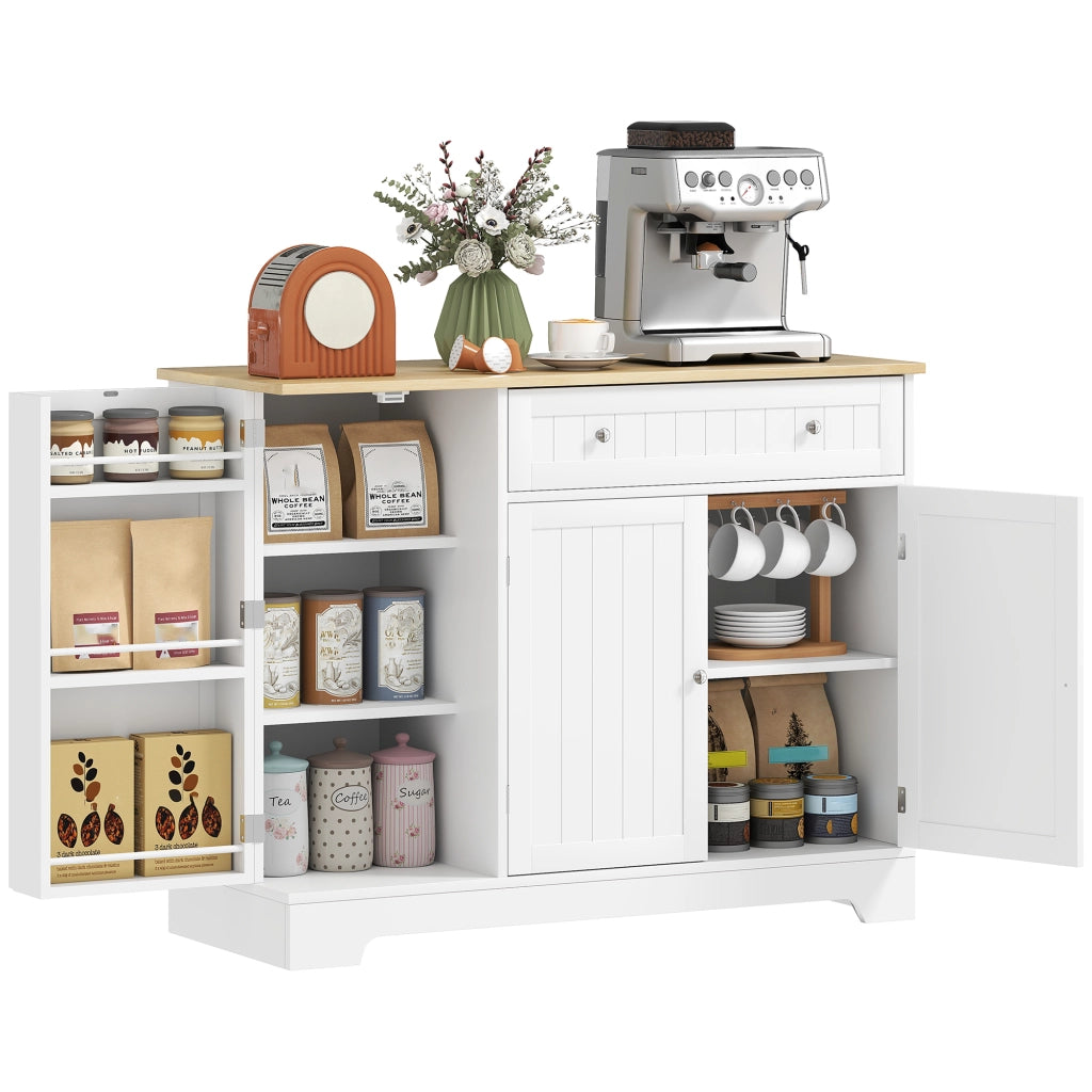 Armadio da cucina ¨C zephmum ¨C bianco, con 3 ante, cassetto, ripiani, 105x40x83 cm