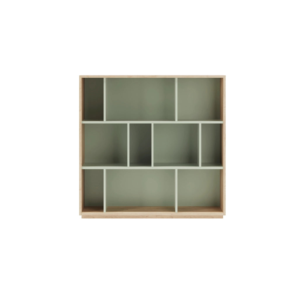 Libreria Herdasa effetto rovere e verde 117x119x32