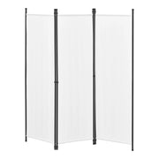 Paravento Huesca a 3 Pannelli Separé con Struttura Pieghevole (LxA) 150 x 171 cm - Bianco [en.casa]