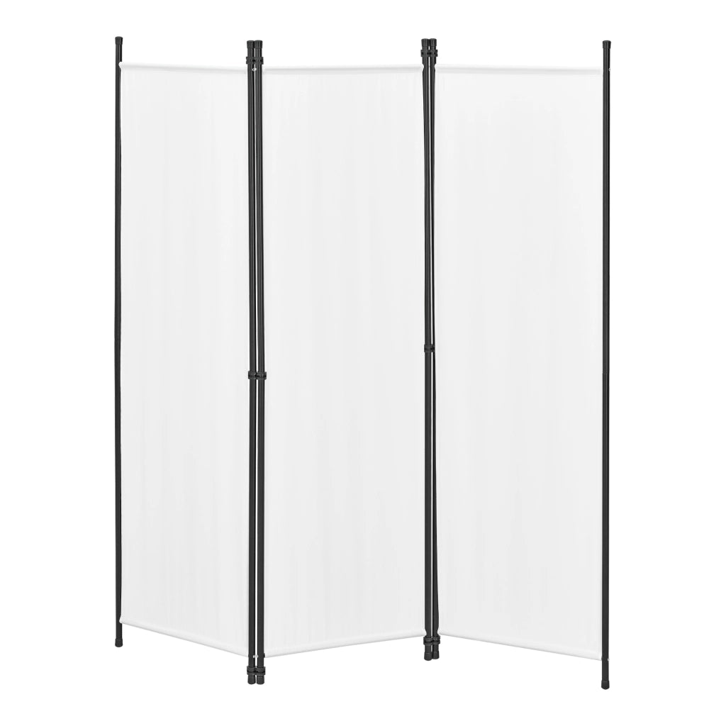 Paravento Huesca a 3 Pannelli Separé con Struttura Pieghevole (LxA) 150 x 171 cm - Bianco [en.casa]