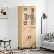 Credenza-Buffet-Armadio da cucina Rovere Sonoma 69,5x34x180 cm in Legno Multistrato 164793