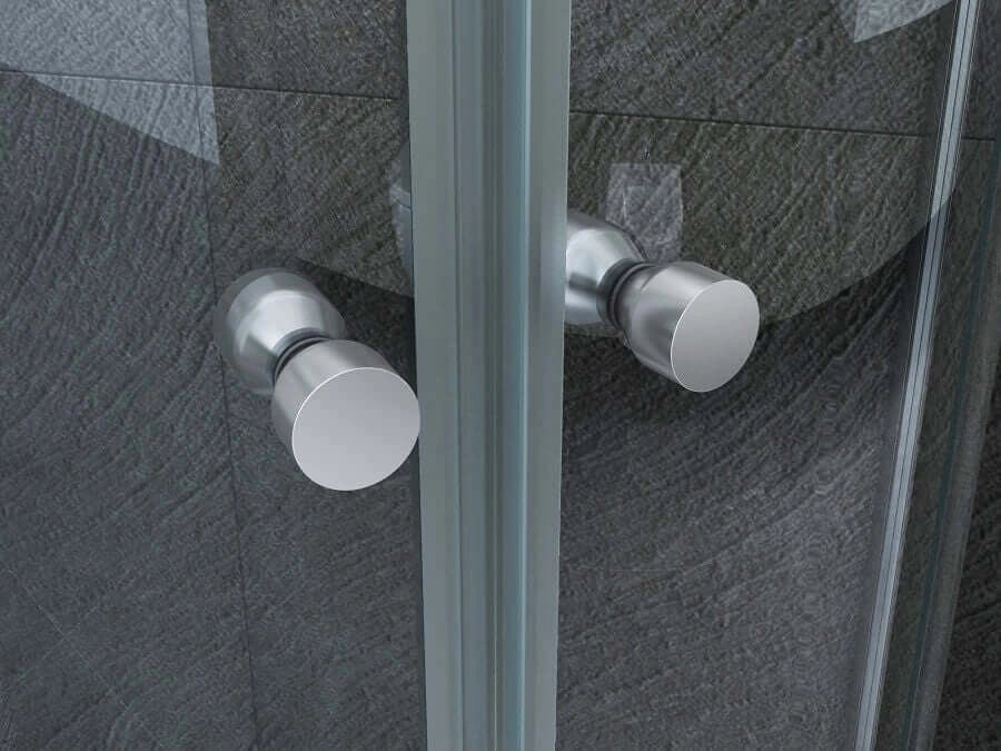 Box Doccia Semicircolare H190cm Doppia Anta Battente Cristallo 6mm - Cassiopea - 80x80