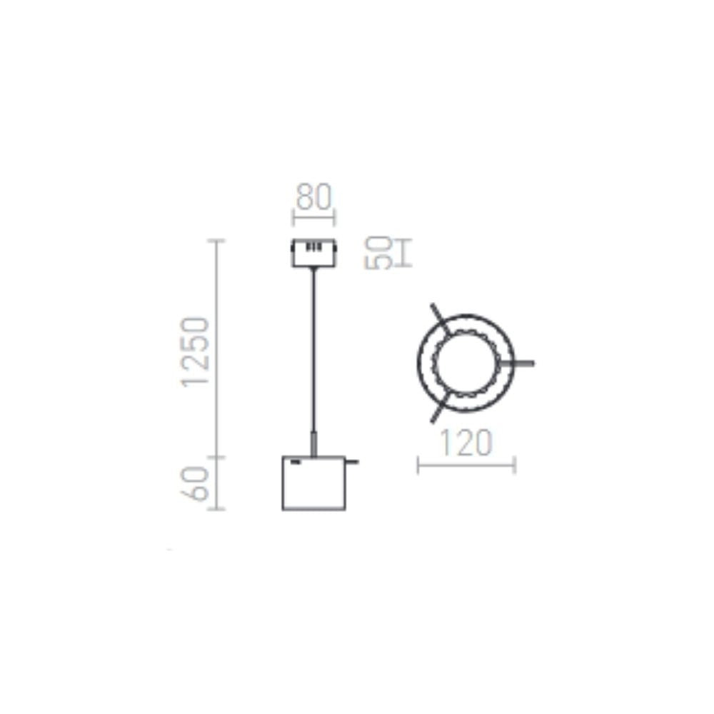 Lampadario Lampada ESTRA I a sospensione bianco vetro trasparente 230V LED 5W 3000K