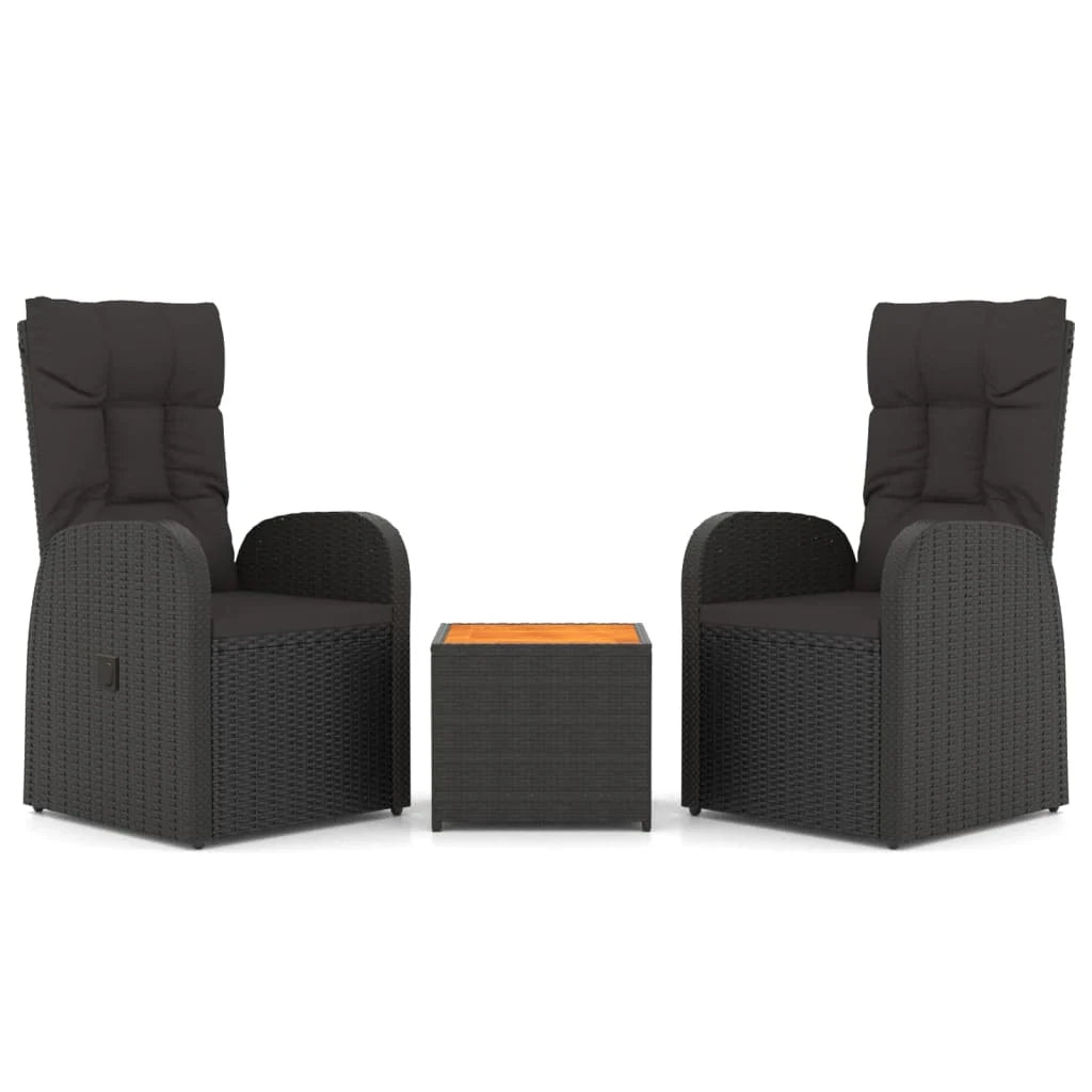 Set di mobili da giardino mobili da esterno set da 3 pezzi polyrattan nero e acacia 02_0014205