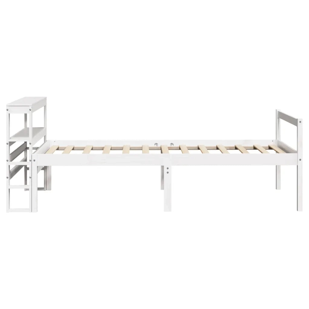 Letto Anziani con Testiera Bianco 90x190 cm Legno Massello Pino 3305852