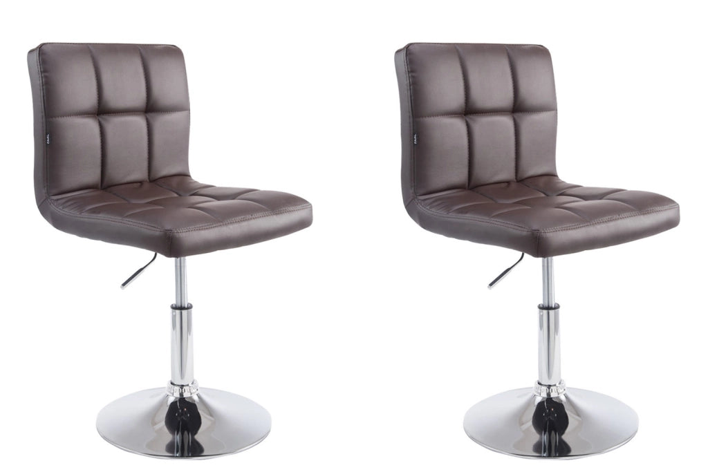 Set 2 Sedie Lounge Palma V2 in similpelle marrone