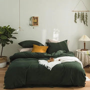 Set di coperte 200 x 200 cm verde microfibra strozzato senza stirare senza pieghe - coperta 200 x 200 cm con cuscino 80 x 80 cm - set di 2 con chiusura a slitta coperta 160x200