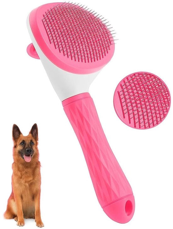 Borsetto autoigienizzante per animali domestici – Cura per cani e gatti – Spazzolatura delicata e rimozione della sottopelle – Impugnatura comoda e facile da pulire