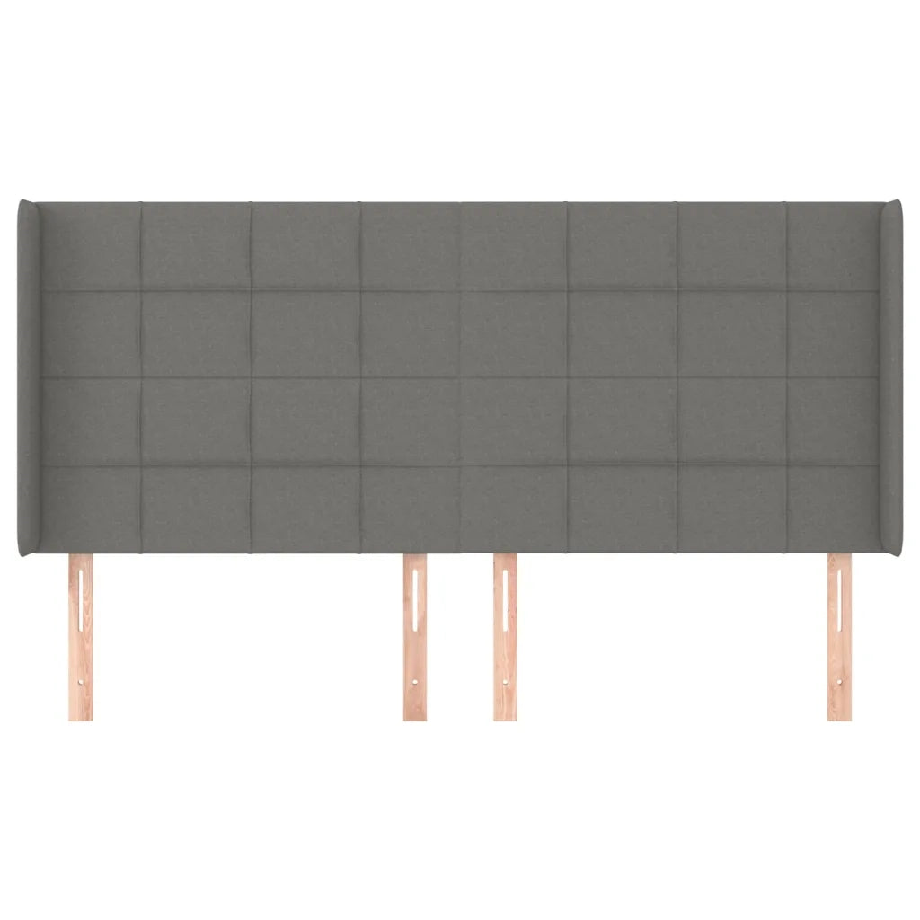 Testiera | Testata ad Orecchio GrigioScuro 163x16x118/128cm inTessuto