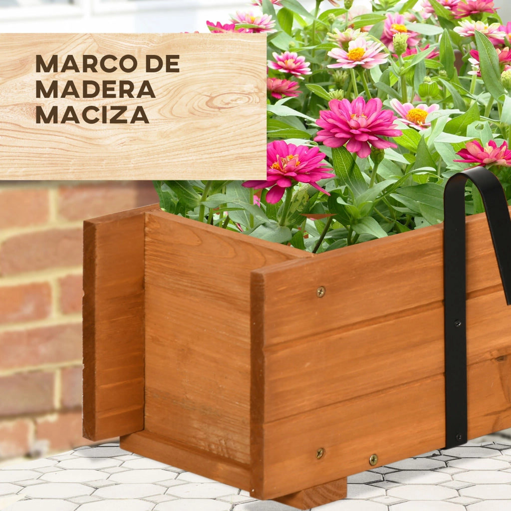 Jardinera da Giardino in Legno ¨C Minimal ¨C 91x18x16,5 cm Naturale