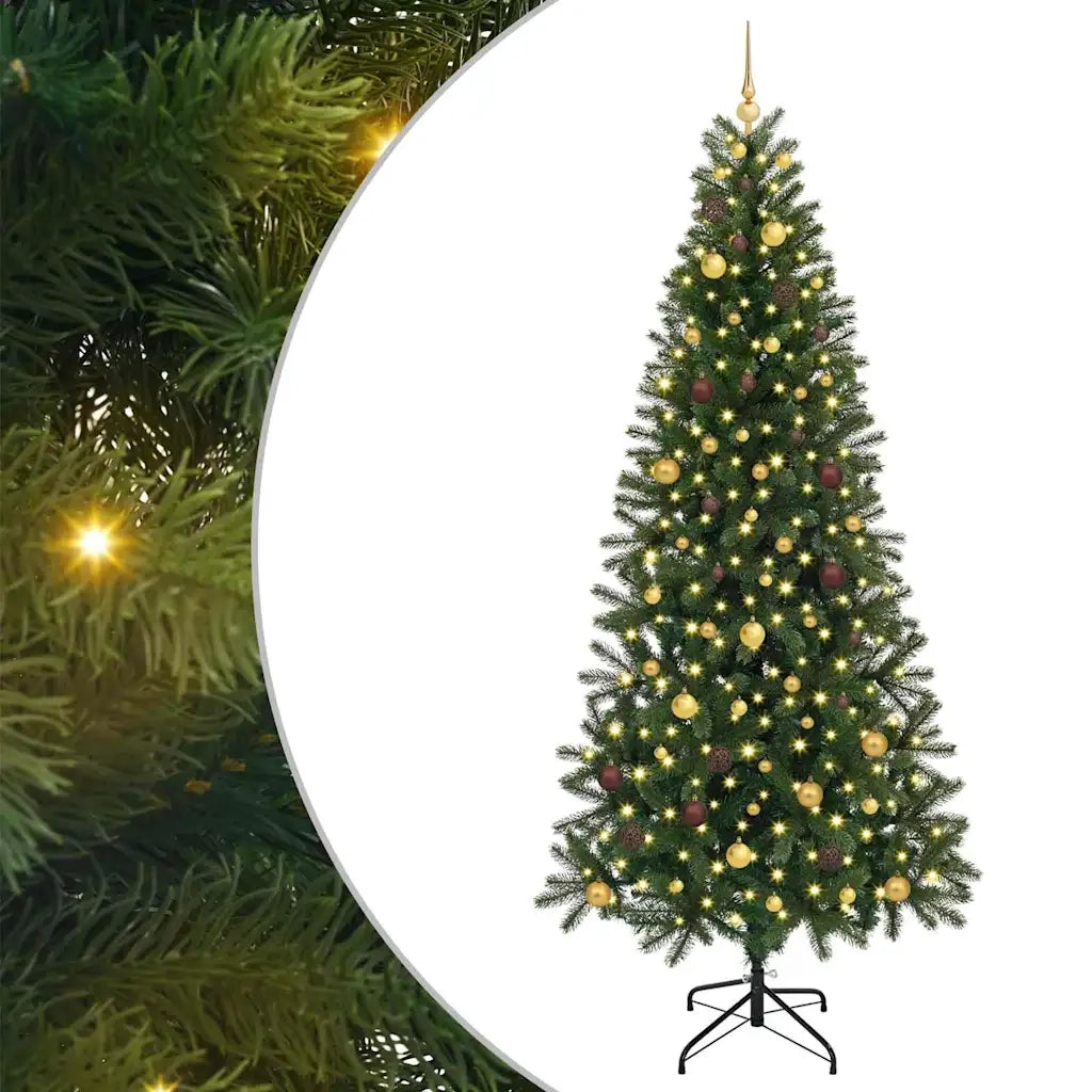 Albero di Natale artificiale con 300 LED Verde 240 cm PE e PVC 3397377
