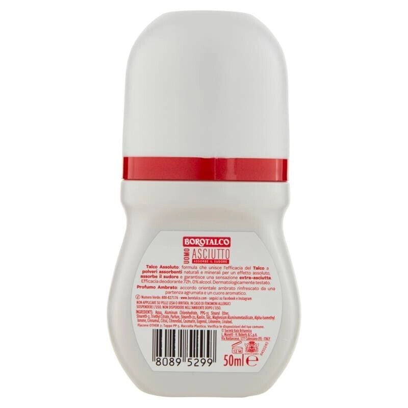 BOROTALCO SET 6 PZ DEO ROLL-ON 50ML L'UNO NEW ASCIUTTO PROFUMO AMBRATO NO ALCOOL 72H