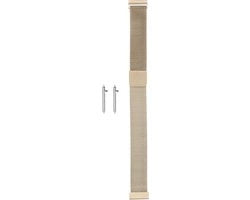Cinturino orologio in acciaio inossidabile a maglia, 14mm, cinturino regolabile rapido, chiusura magnetica, unisex, finitura champagne oro