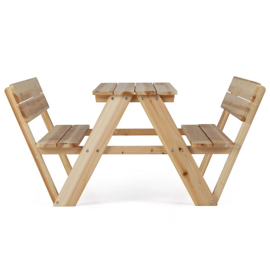 Tavolo da picnic per bambini 116 x 90 x 55 cm con 2 panche integrate atmosfera accogliente legno naturale 20_0018006