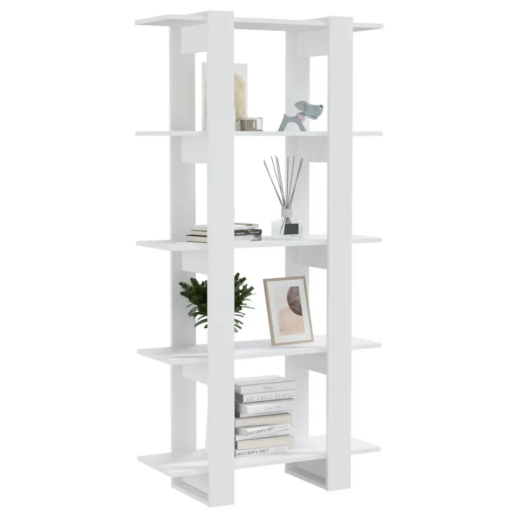 Libreria/Divisorio Bianco 80x30x160 cm in Legno Multistrato 811565