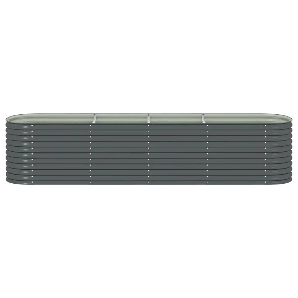 Letto Rialzato Giardino 400x80x81 cm in Acciaio Zincato Grigio