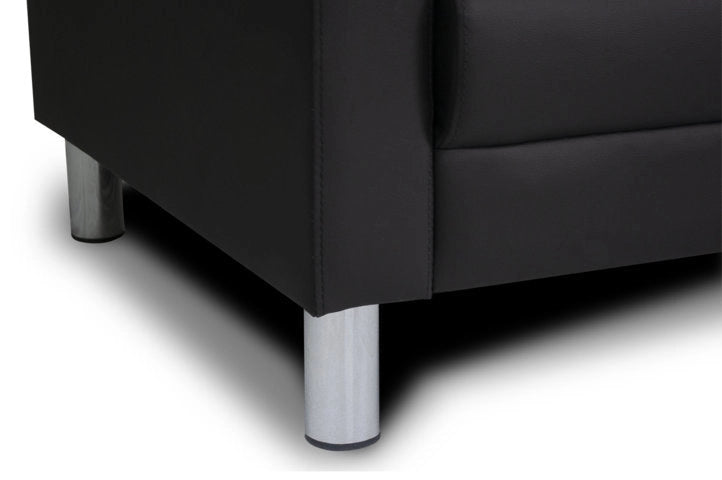 Divano 2 posti in ecopelle nero - Charlie - DI-CHA10PU