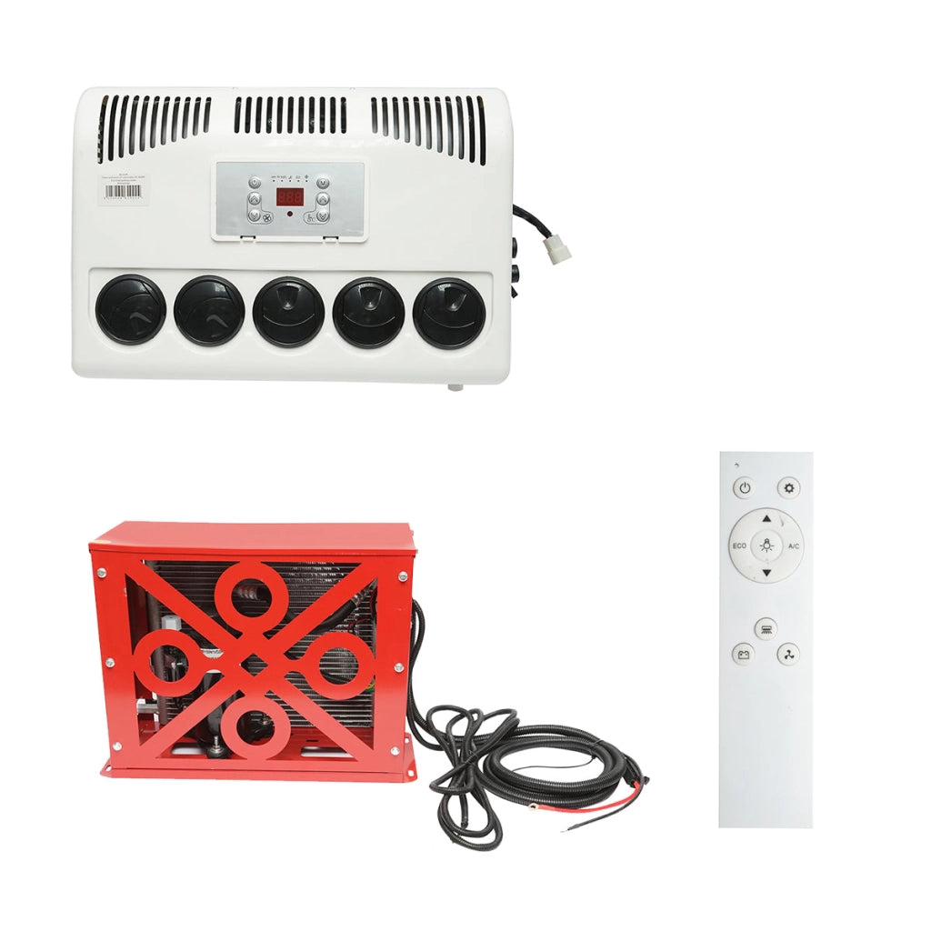 Climatizzatore fisso per macchinari industriali AC universale 24V 2400W con telecomando – Condizionatore d'Aria Climatizzatore Adatto Camion Autobus Camper Caravan