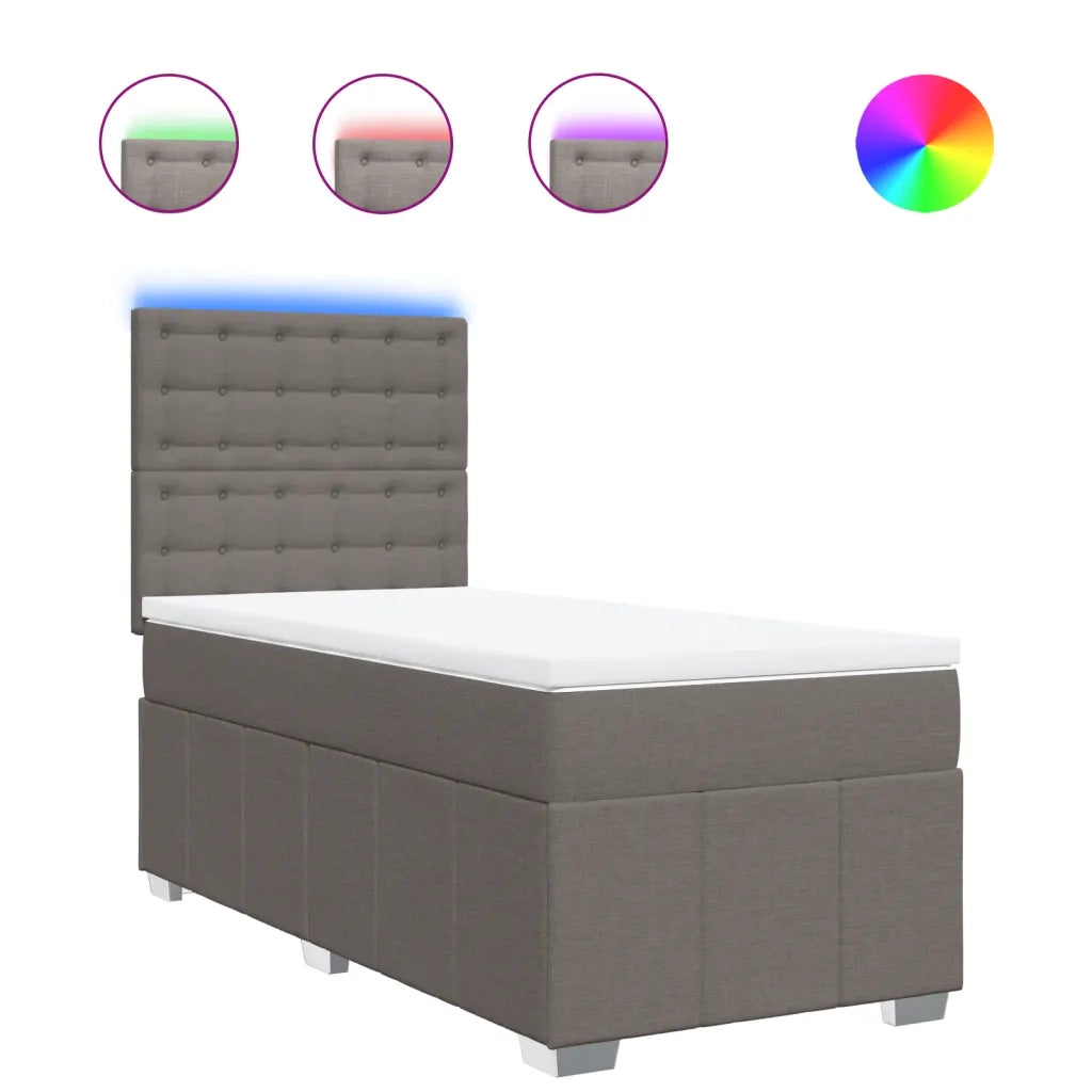 Giroletto a Molle con Materasso Tortora 100x200 cm in Tessuto 3293897
