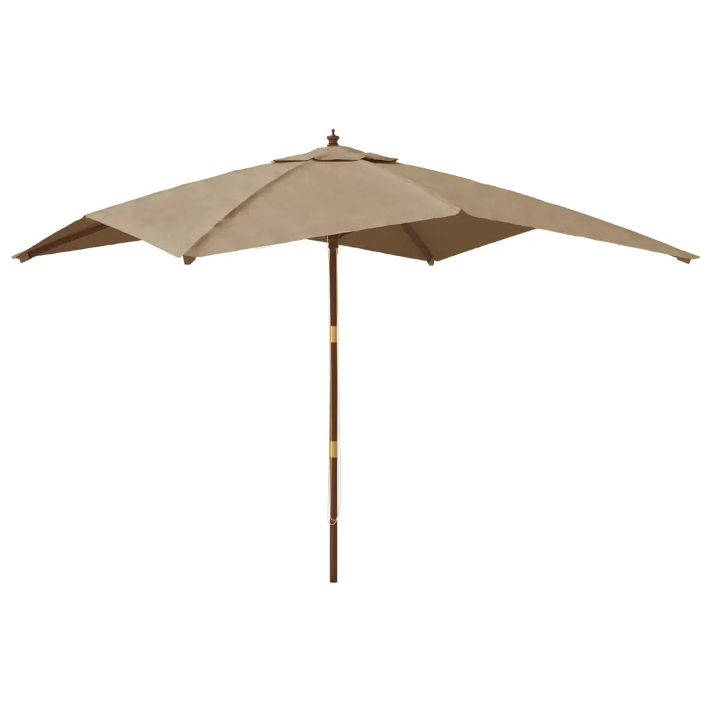 Ombrellone da Giardino con Palo in Legno Tortora 300x300x273 cm 363194