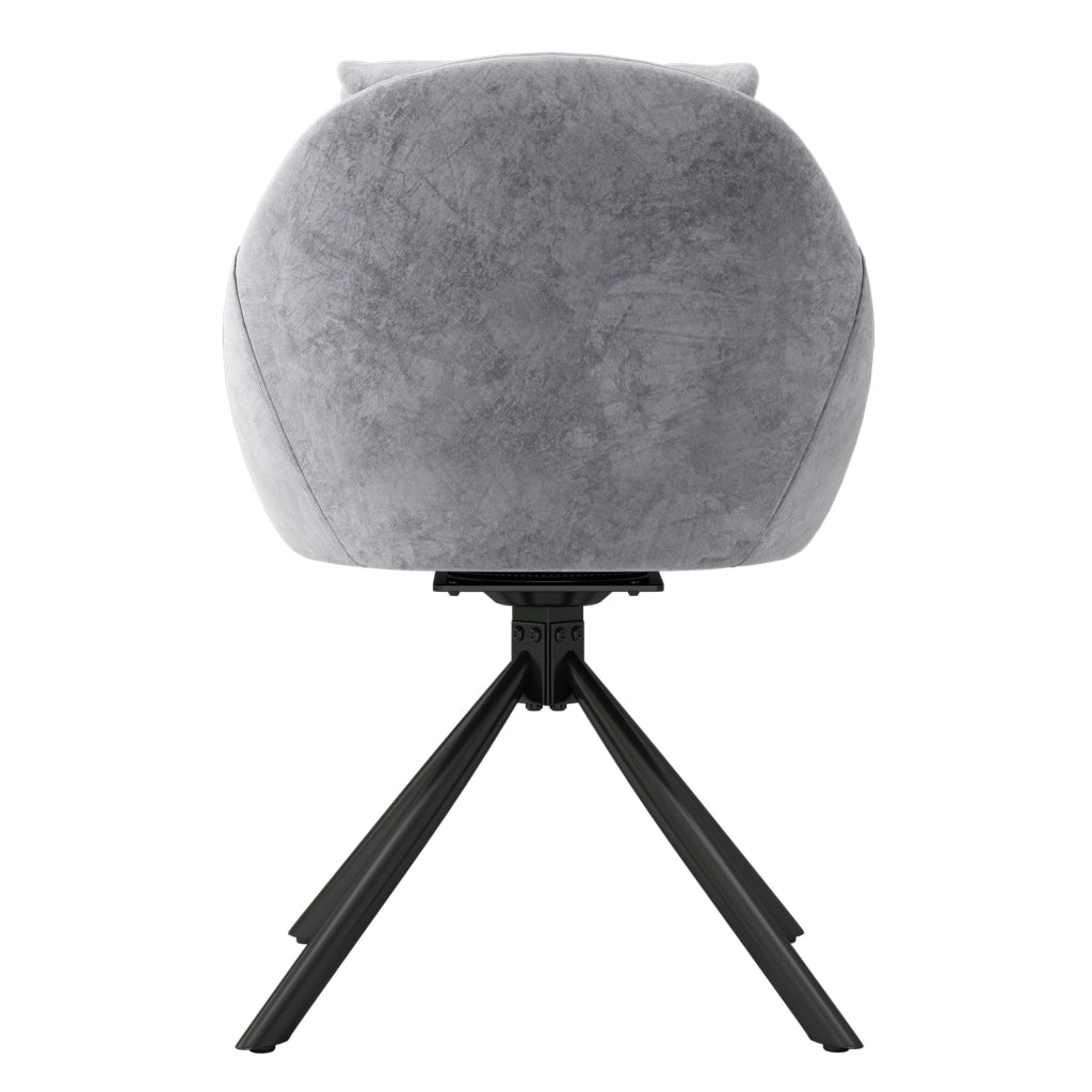 Set di 4 sedie girevoli in velluto grigio