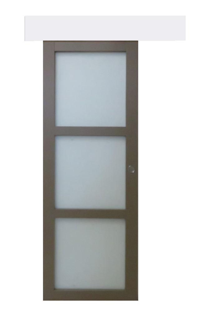 Porta scorrevole in vetro 204x83 con binario bianco