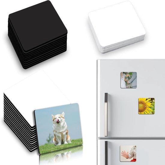 Magnetizzatori personalizzabili per frigorifero - 12 pezzi - Bianco - Sublimazione metallica - 5x5 cm