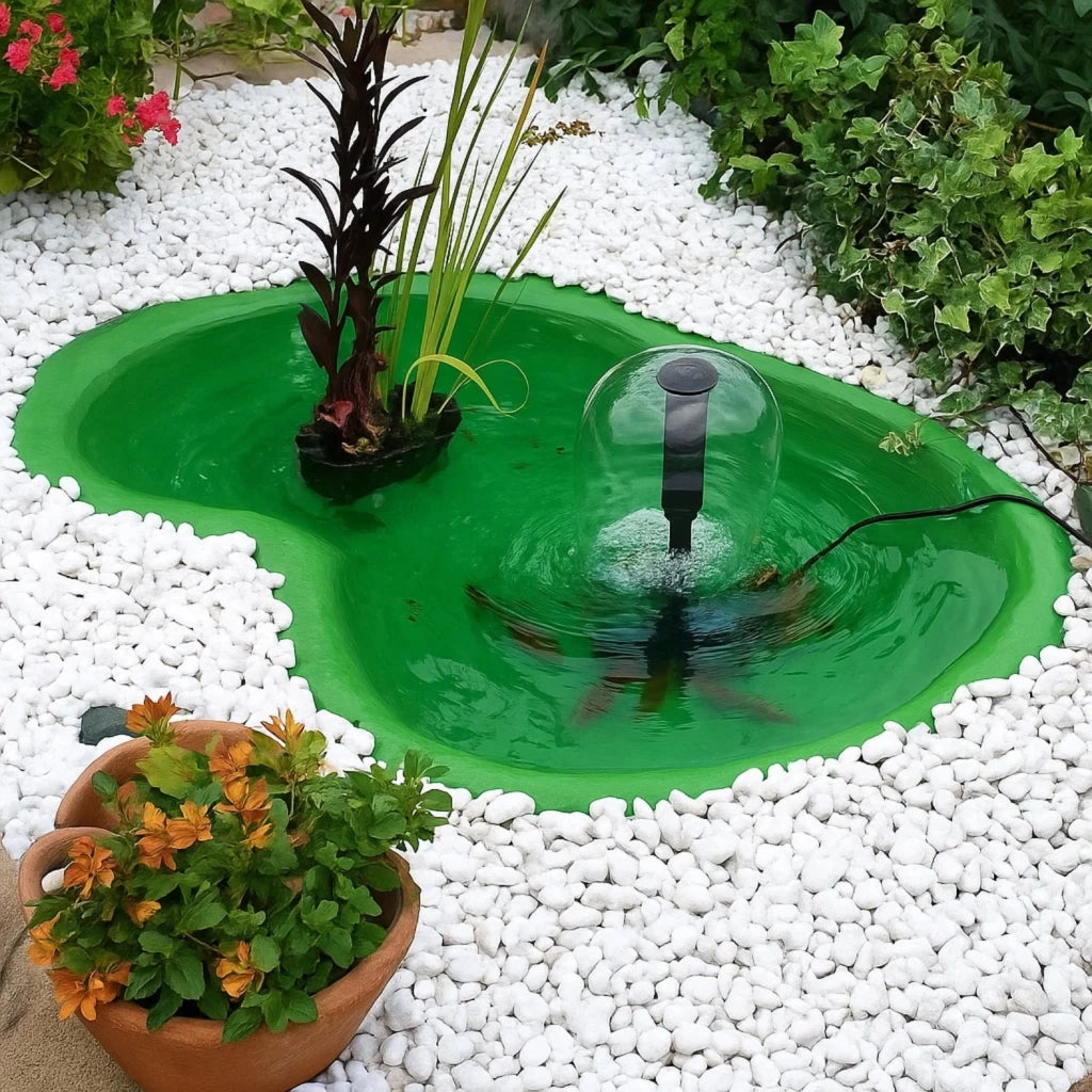 Laghetto caldonazzo verde e pompa syncra pond 0.5 da 700 litri ora