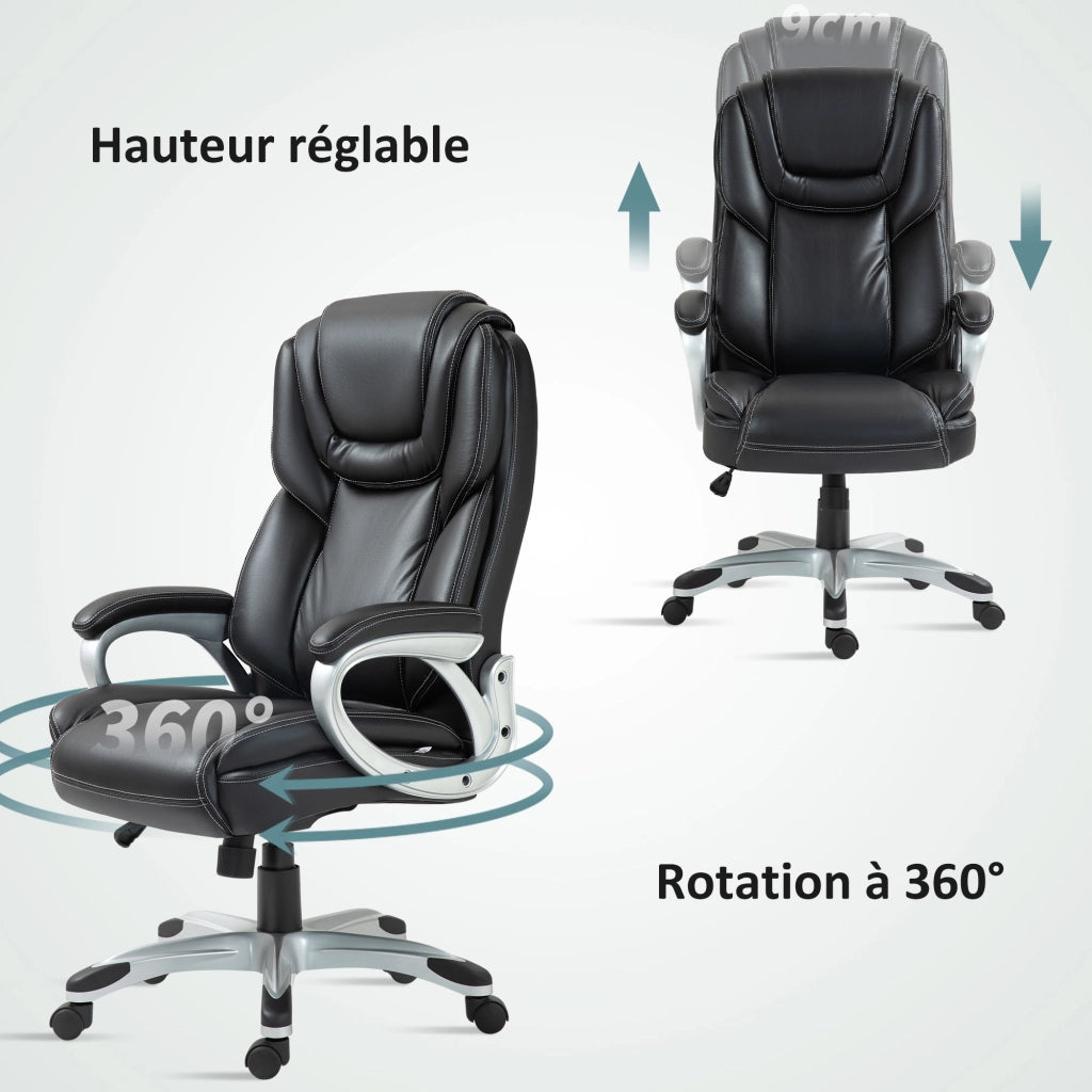 Sedia da ufficio reclinabile con rotelle ¨C zephmum ¨C nero 66x75.5x115.5-124.5 cm