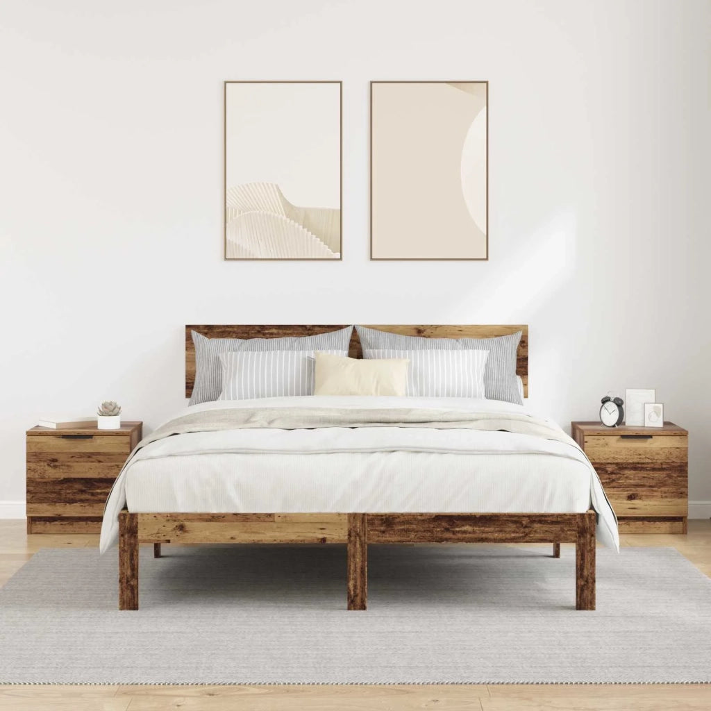 Armadietto per letto 2 pz Legno vecchio 40 x 39 x 40cm CFW6228022