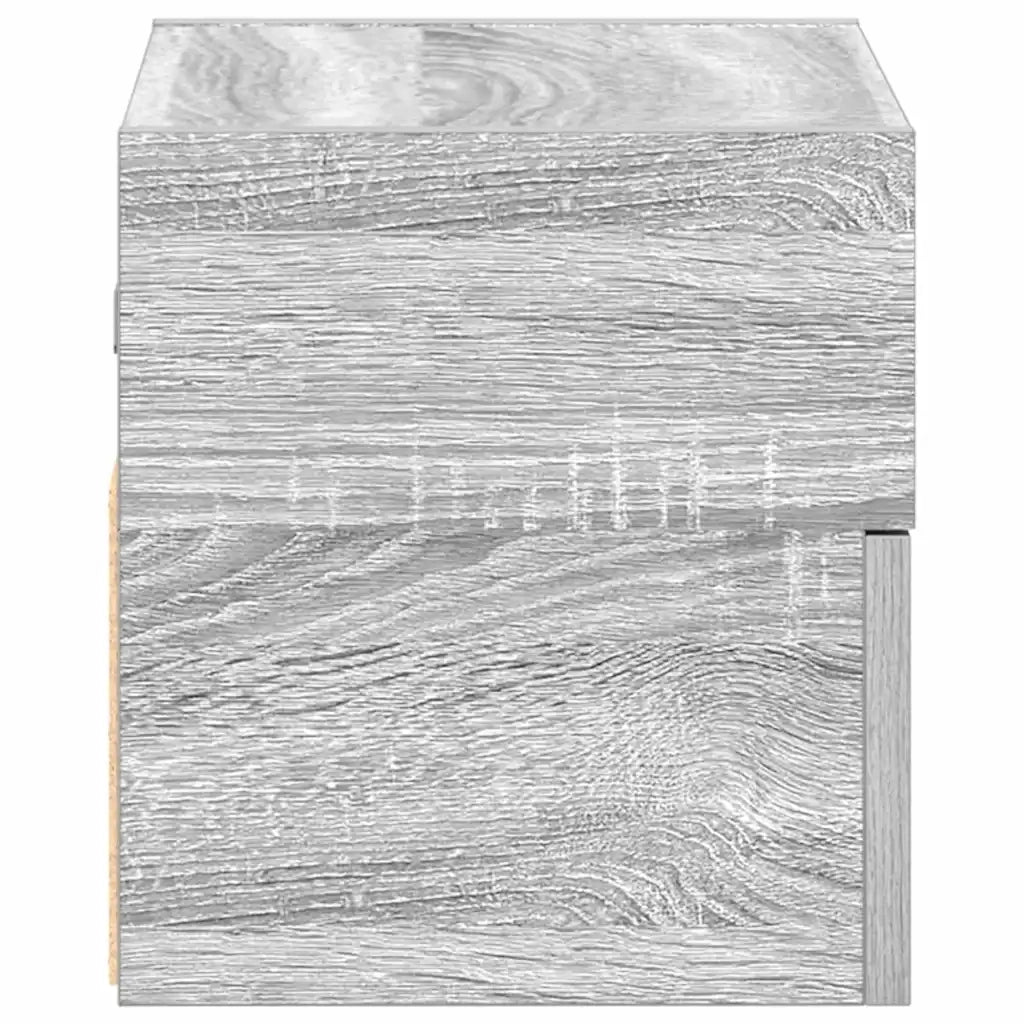 vidaXL Comodini a Muro 2 pz Grigio Sonoma 45x26x28,5 cm