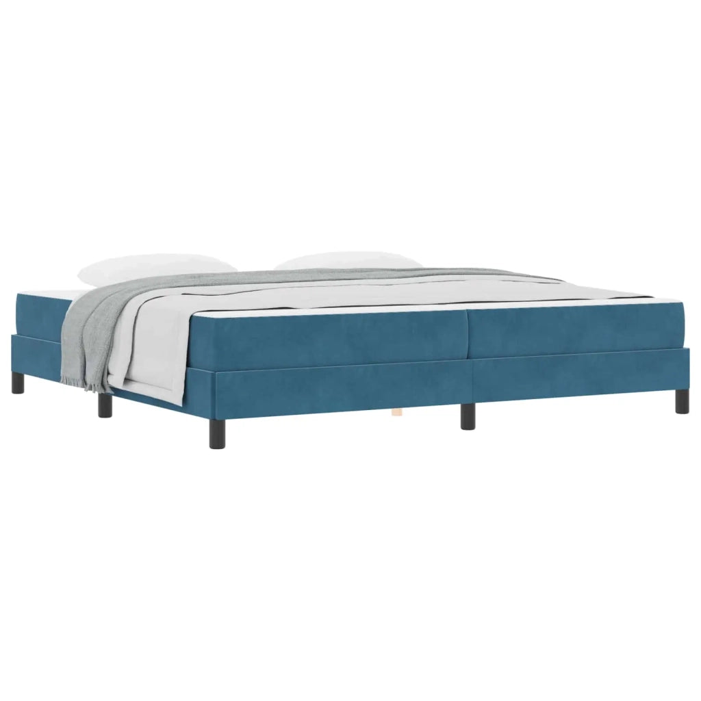 Letto a molle con materasso Blu Scuro 200 x 220 cm Tessuto