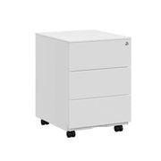 Mobiletto per ufficio in metallo con serratura 3 cassetti per documenti e cancelleria preassemblato per l'ufficio domestico 39 x 45 x 55 cm (L x P x A) bianco 12_0003687