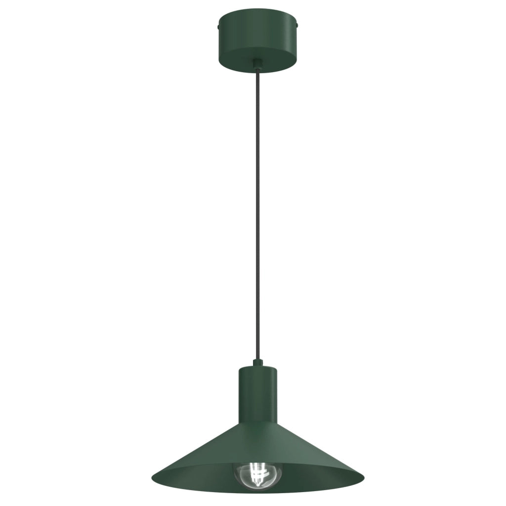 Lampada a sospensione Nox verde cono E27 Luminex