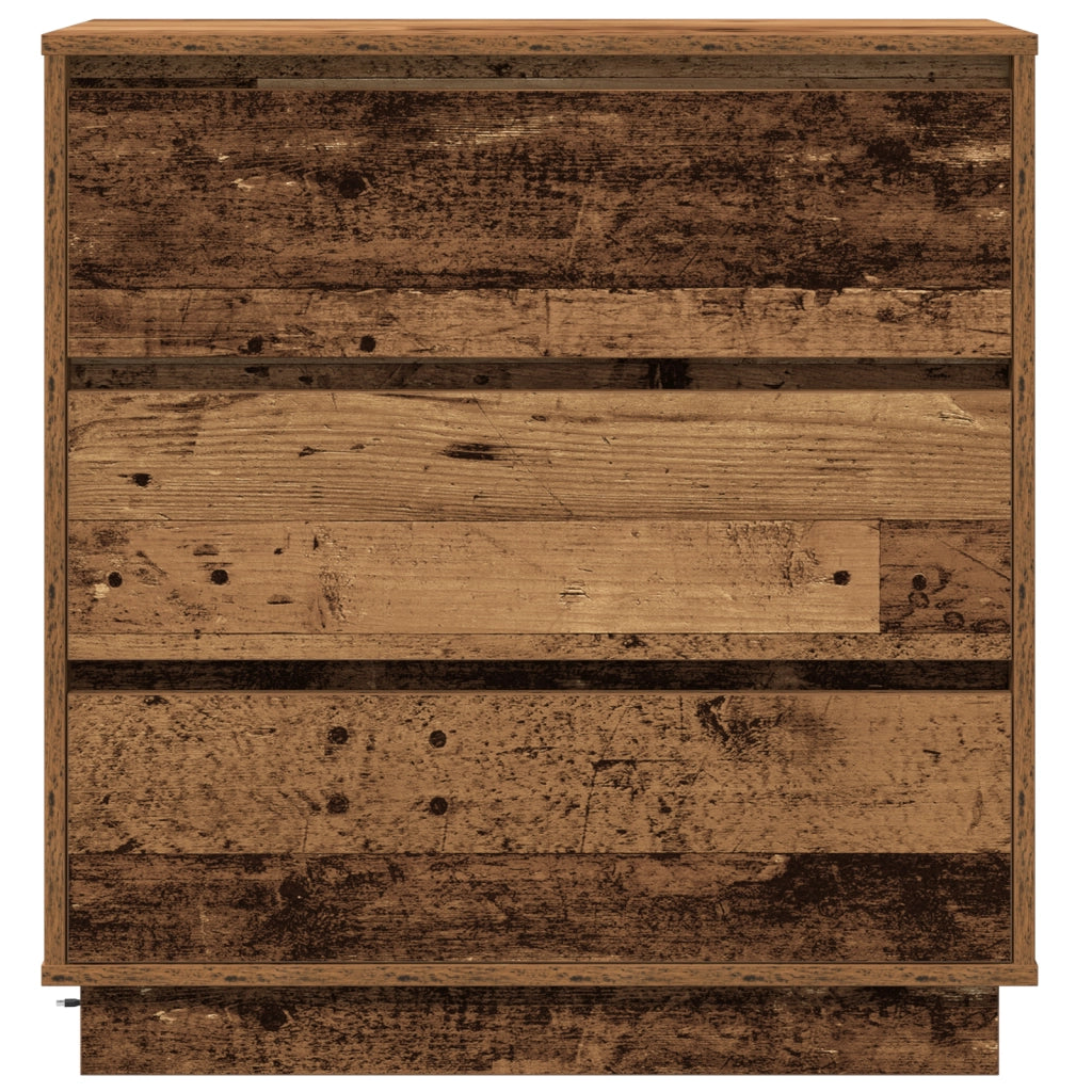 Comodino  con LED in Legno Antico 71x34,5x75 cm in Legno Ingenerizzato