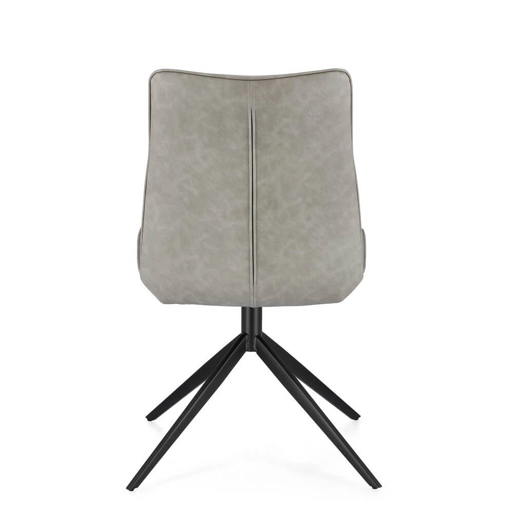 Set di 2 Sedie Imbottite in Similpelle con Gambe in Acciaio - ARIA