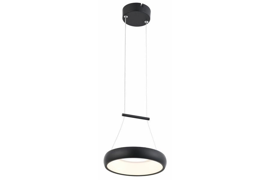 Lampada sospensione anello nero Ø20 LED 12W Reality