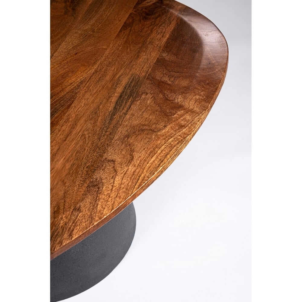 Tavolo Rotondo in Legno con Base Conica Nera 140 cm - FRANKLIN