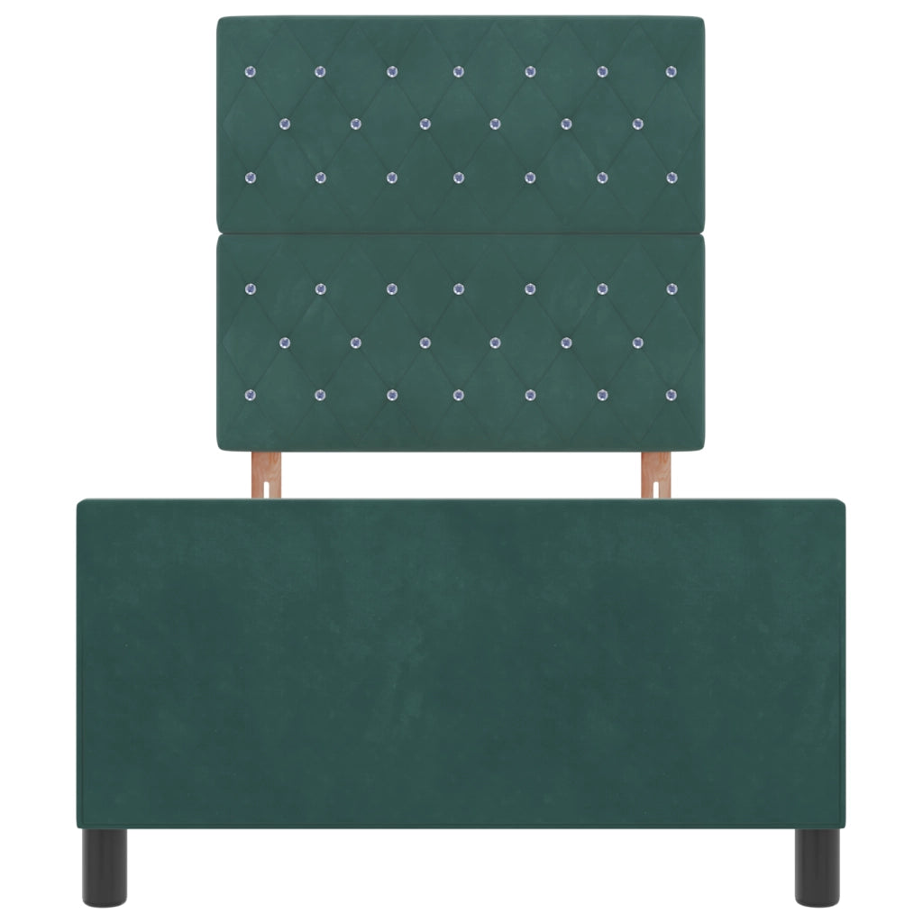 Struttura letto Verde scuro 100x200 cm Velluto