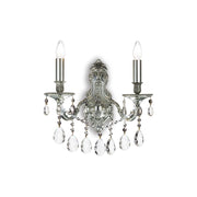 Applique Classica Gioconda Metallo-Cristallo Argento 2 Luci E14