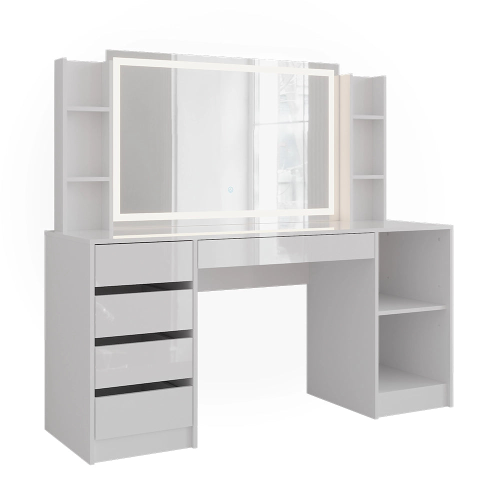 Vicco Tavolo da toeletta Bianco/bianco lucido 158.2 cm 4 parti