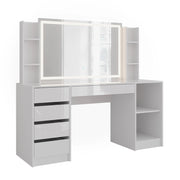 Vicco Tavolo da toeletta Bianco/bianco lucido 158.2 cm 4 parti