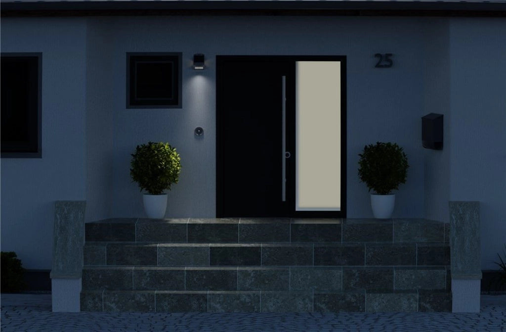 Lampada LED Solare a Muro 3,2W IP65 Sensore di Movimento Nero